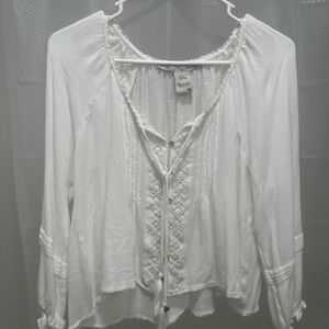 American Rag White Blouse with Lace Detail